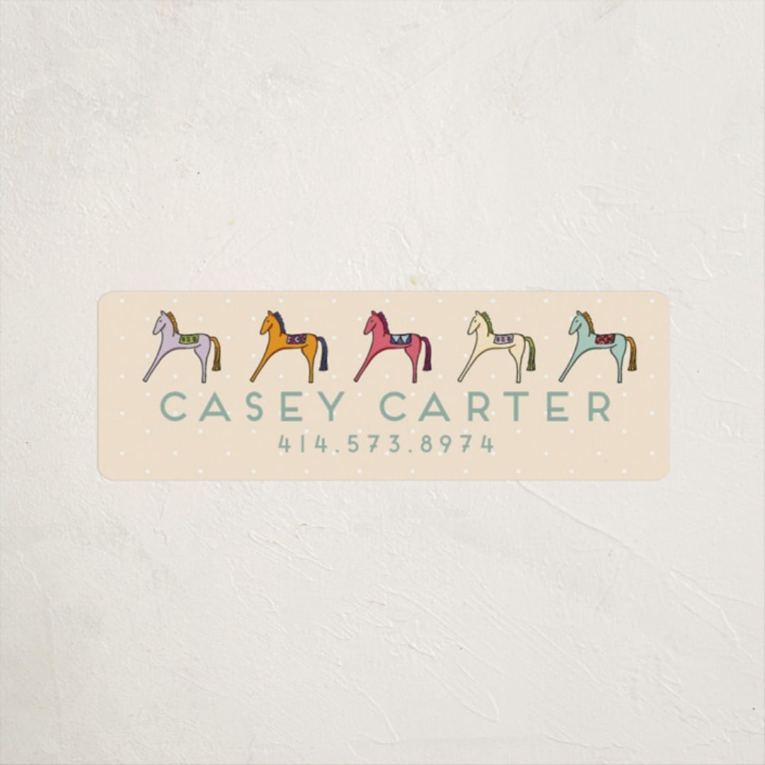 "Pretty Pretty Ponies" - Custom Name Labels in Pastels by Shiny Penny Studio - Front