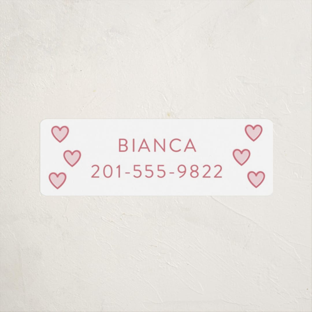 "Little Sweetheart" - Custom Name Labels in Strawberry by Angela Garrick - Front