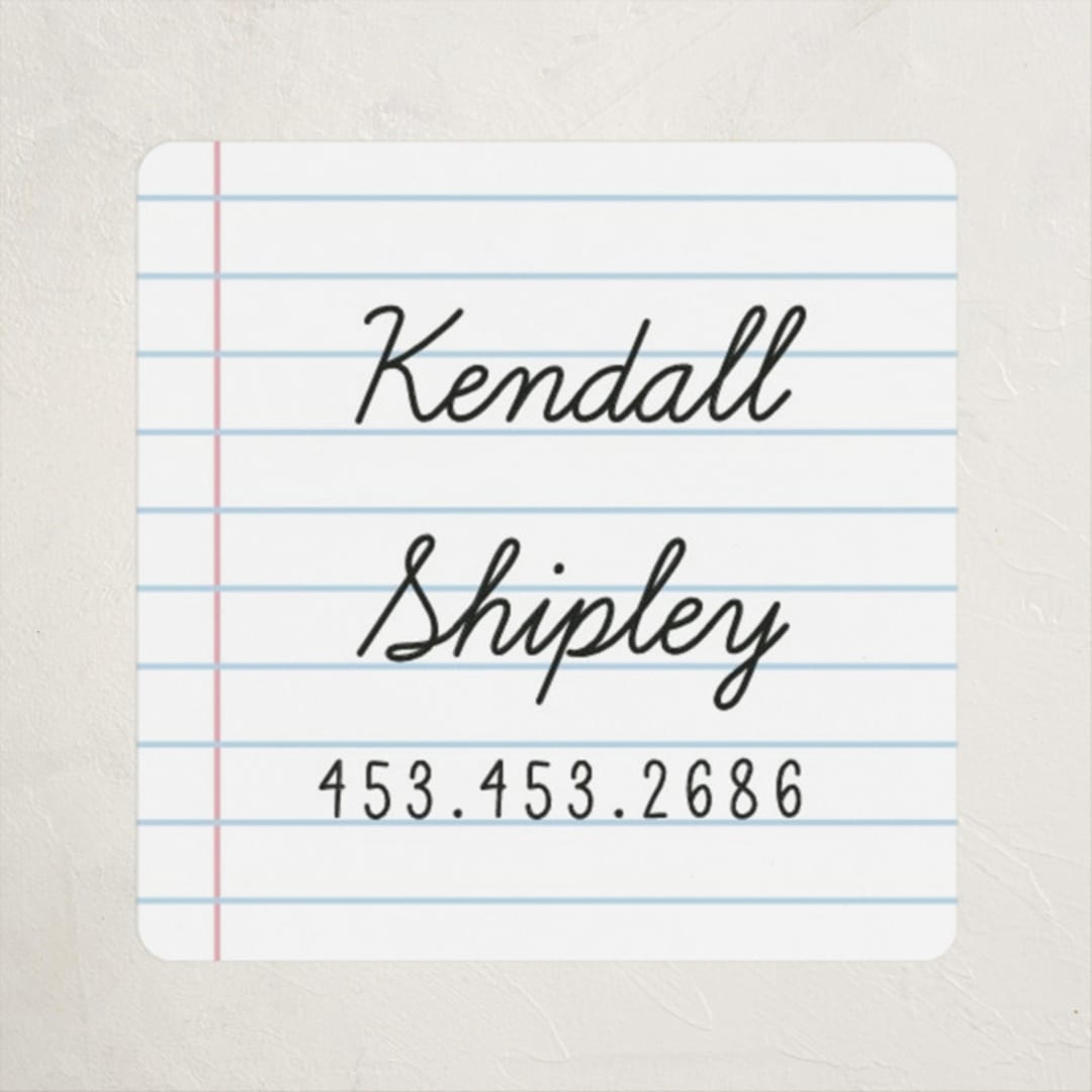 "Joined Up Writing" - Custom Name Labels in Cloud by Shiny Penny Studio - Front