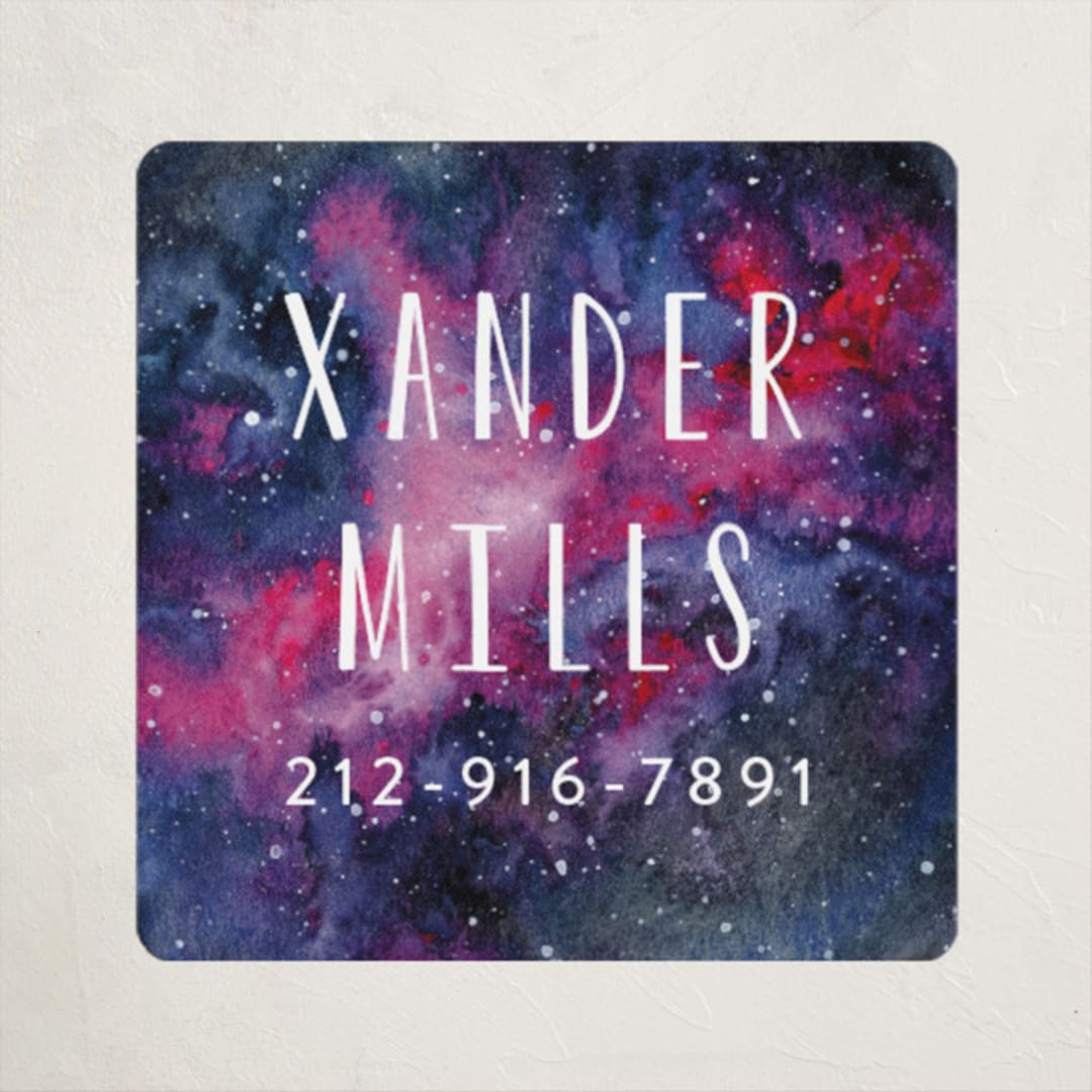 "Stellar" - Custom Name Labels in Magenta by Angela Garrick - Front