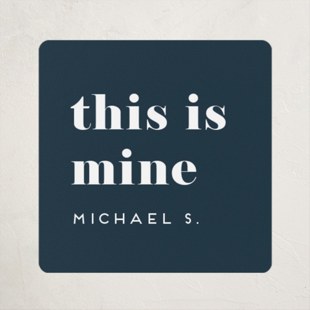 "We Do This Every Year" - Custom Name Labels in Navy by Amy Payne - Front
