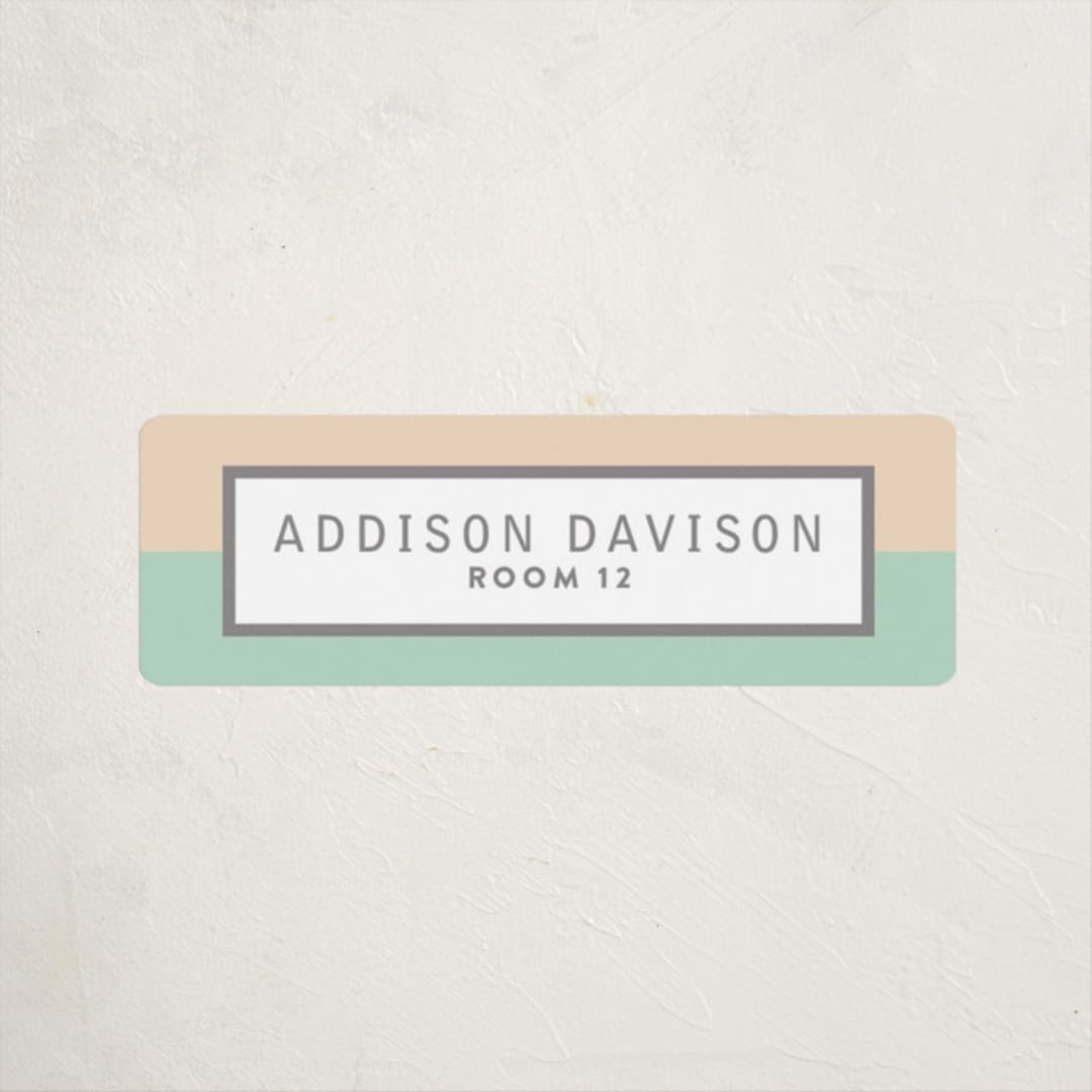 "Mod Frame" - Custom Name Labels in Apricot by Olivia Raufman - Front