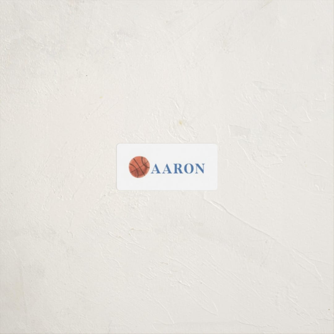 "Sportsy Basketball" - Custom Name Labels in Ice by Teju Reval - Front