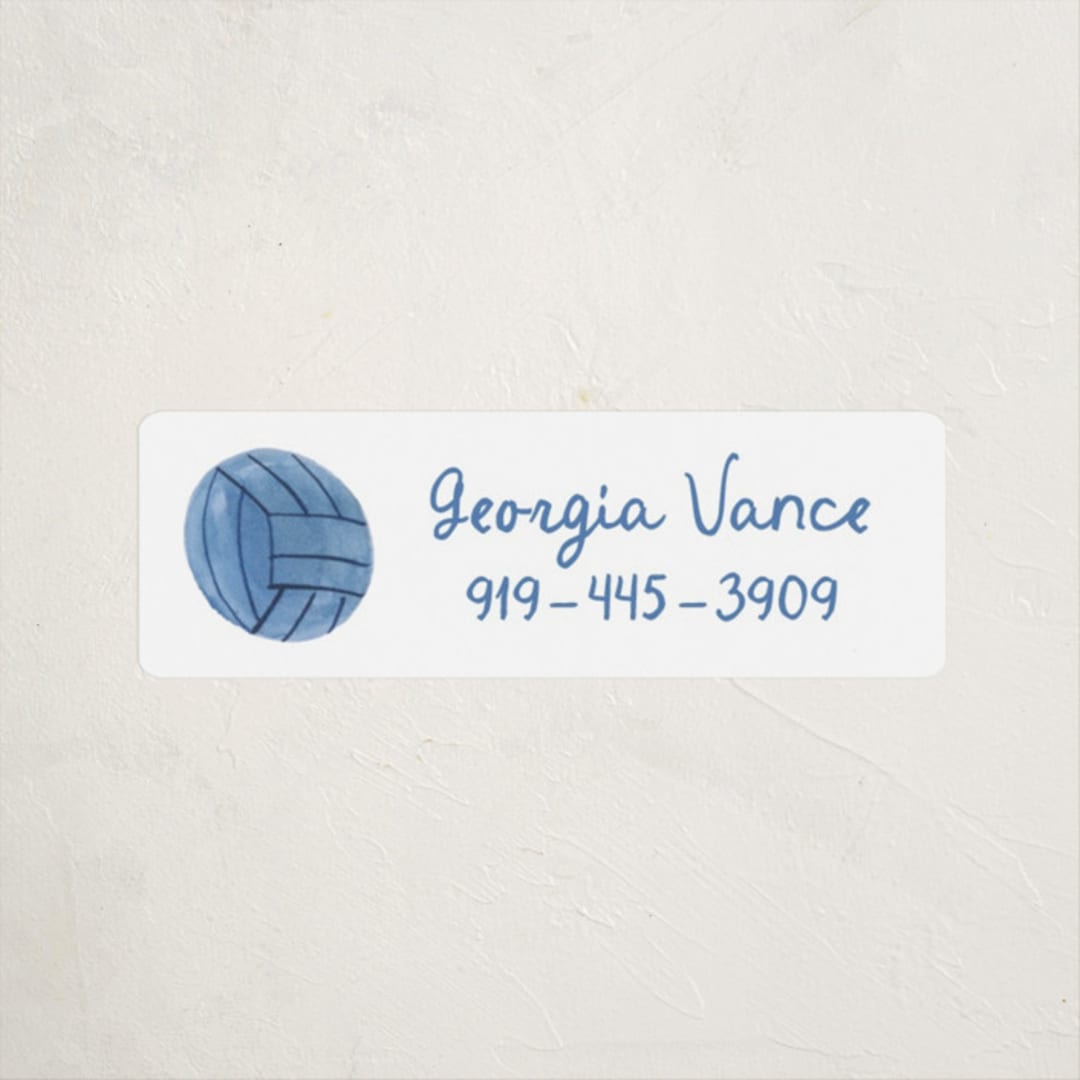 "Sportsy Volleyball" - Custom Name Labels in Ice by Teju Reval - Front