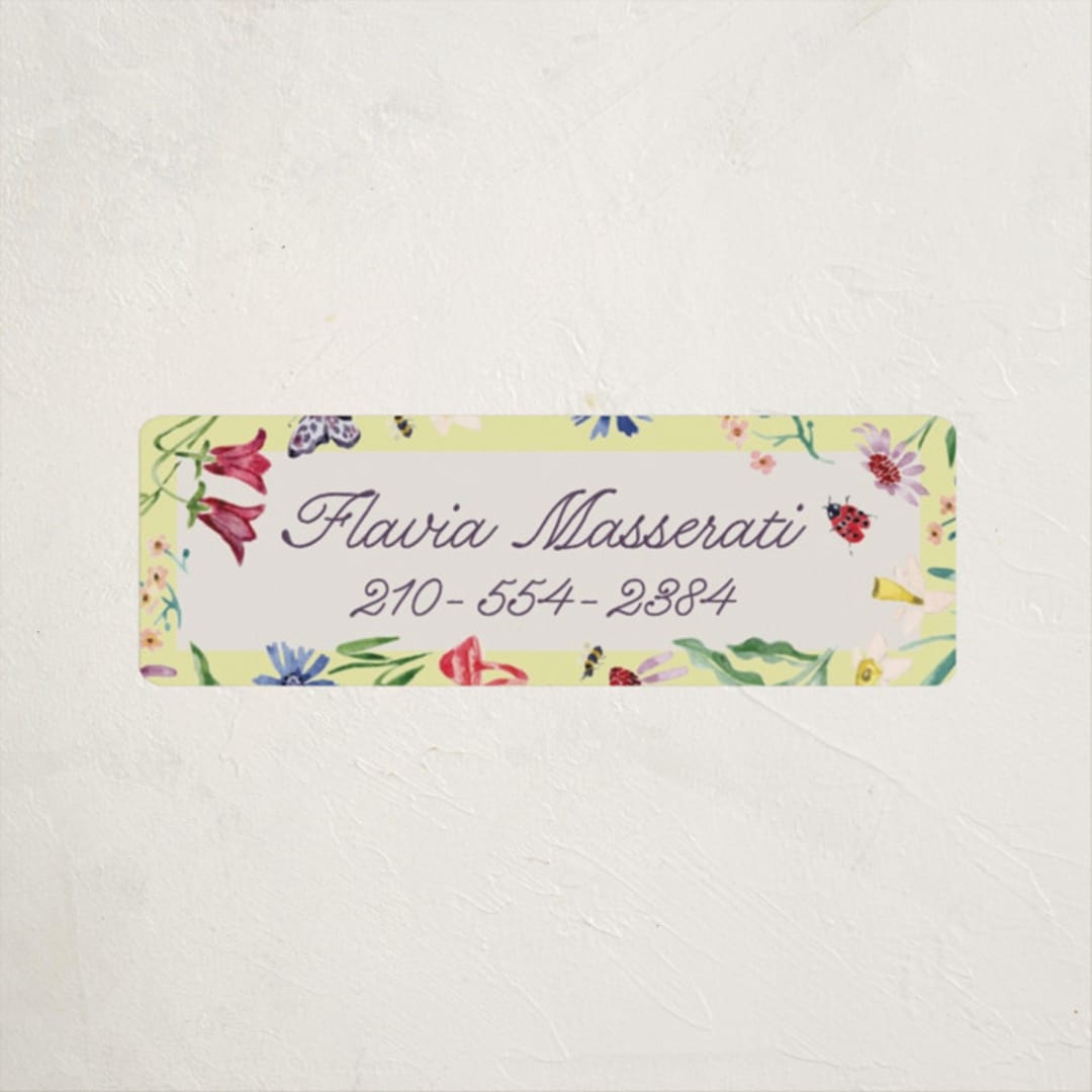 "Blooming Garden" - Custom Name Labels in Citrus by Pati Cascino - Front