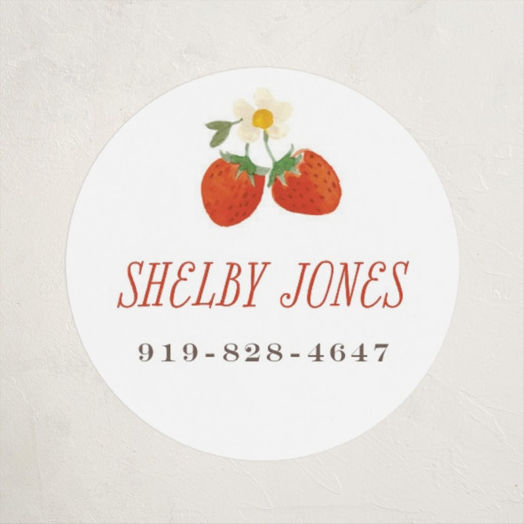 "So Berry Sweet" - Custom Name Labels in Strawberry by Itsy Belle Studio - Front