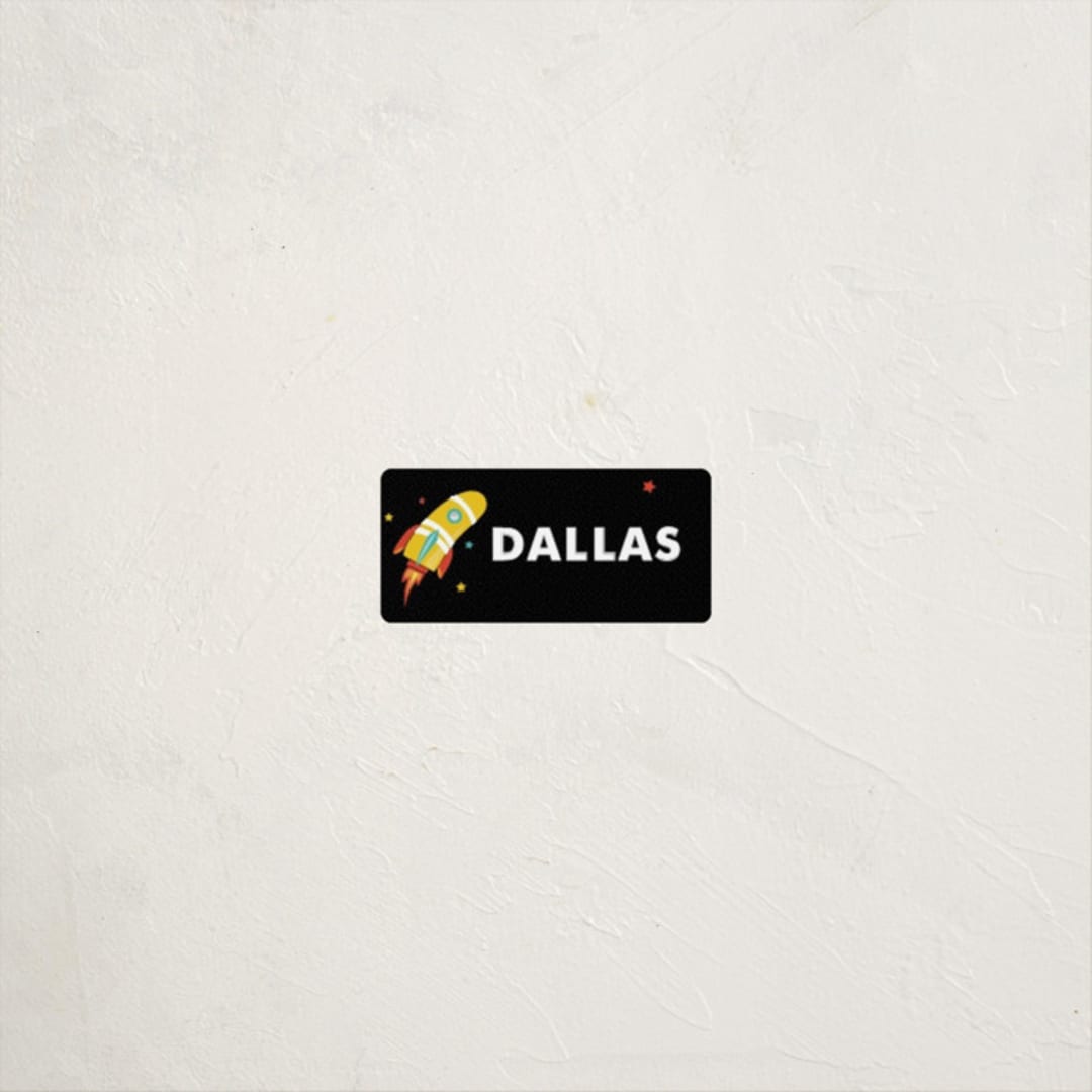 "Rocket Blast" - Custom Name Labels in Space by chocomocacino - Front