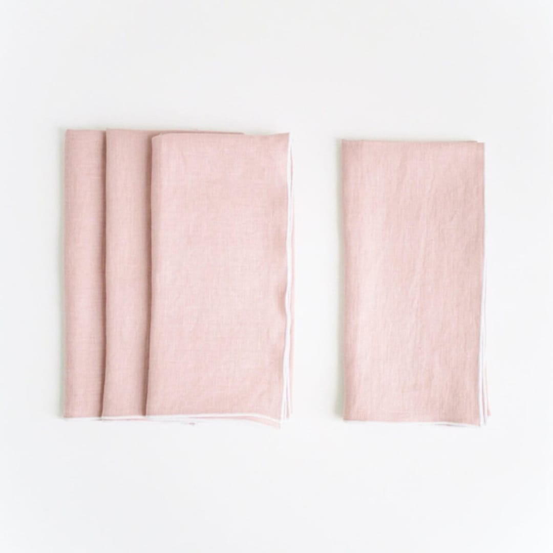 "STONE WASHED LINEN NAPKINS // SET OF 4" - Cloth Napkins in pink by borrowed BLU