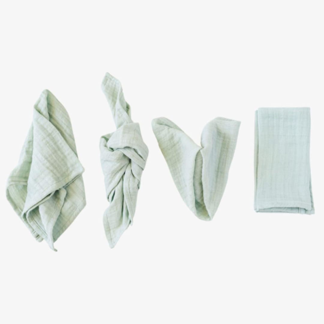 "ORGANIC COTTON NAPKINS // SET OF 4" - Cloth Napkins in green by borrowed BLU