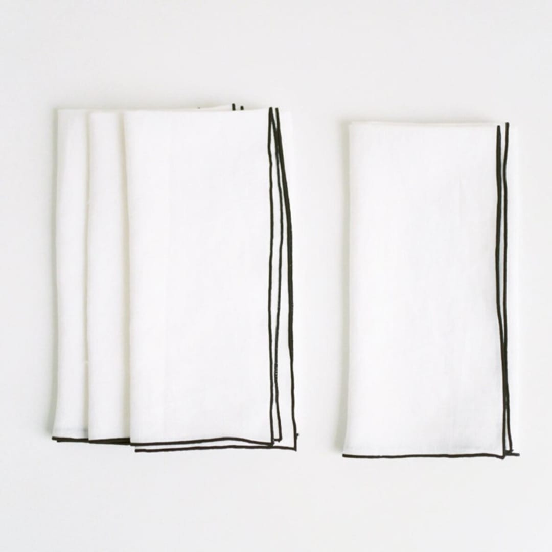 "STONE WASHED LINEN NAPKINS // SET OF 4" - Cloth Napkins in white by borrowed BLU