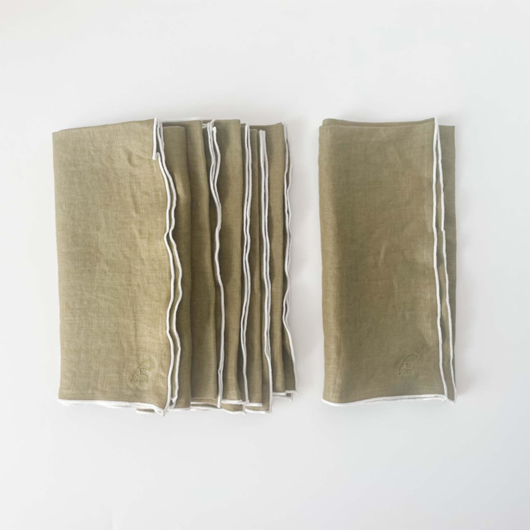 "STONE WASHED LINEN NAPKINS // SET OF 4" - Cloth Napkins in green by borrowed BLU