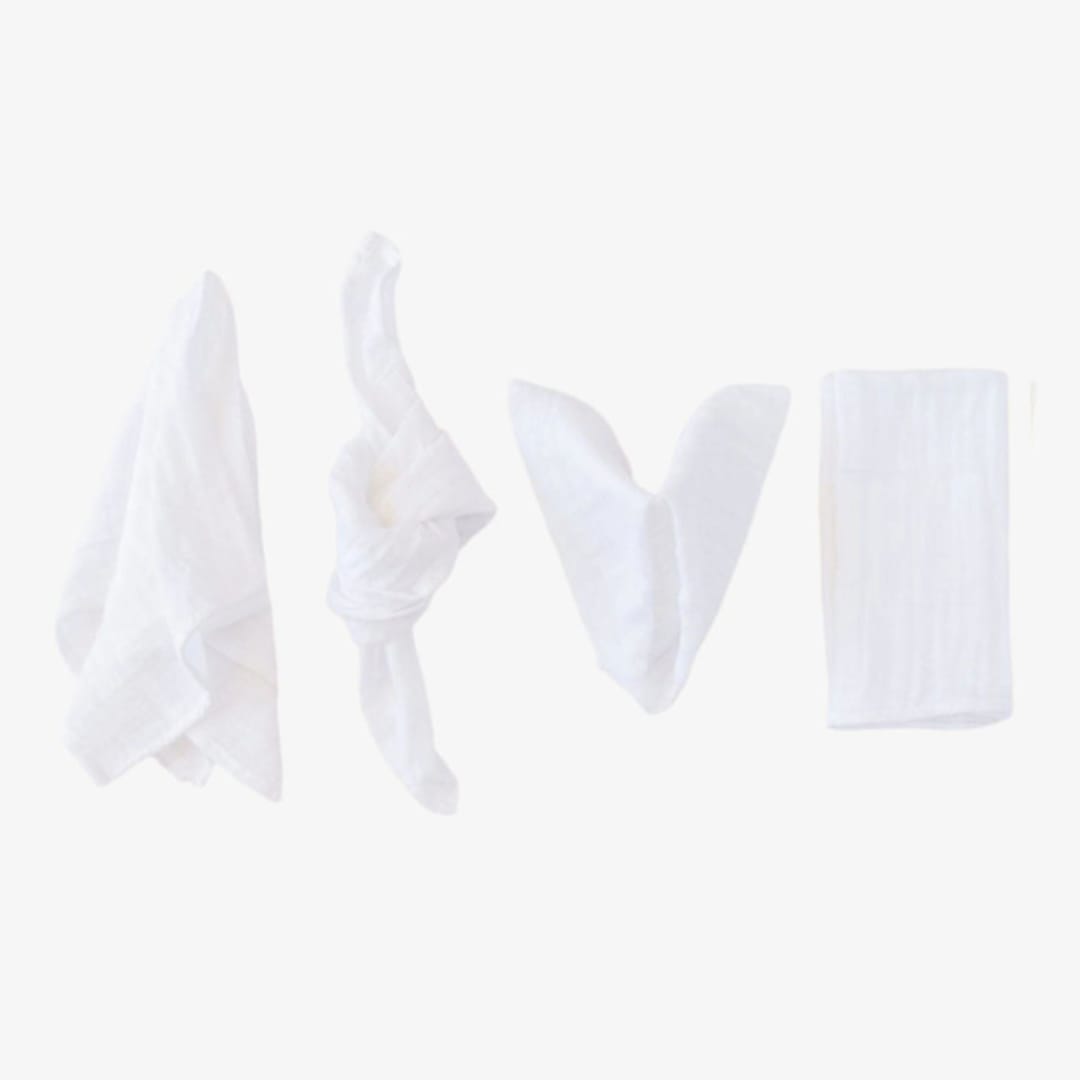 "ORGANIC COTTON NAPKINS // SET OF 4" - Cloth Napkins in white by borrowed BLU