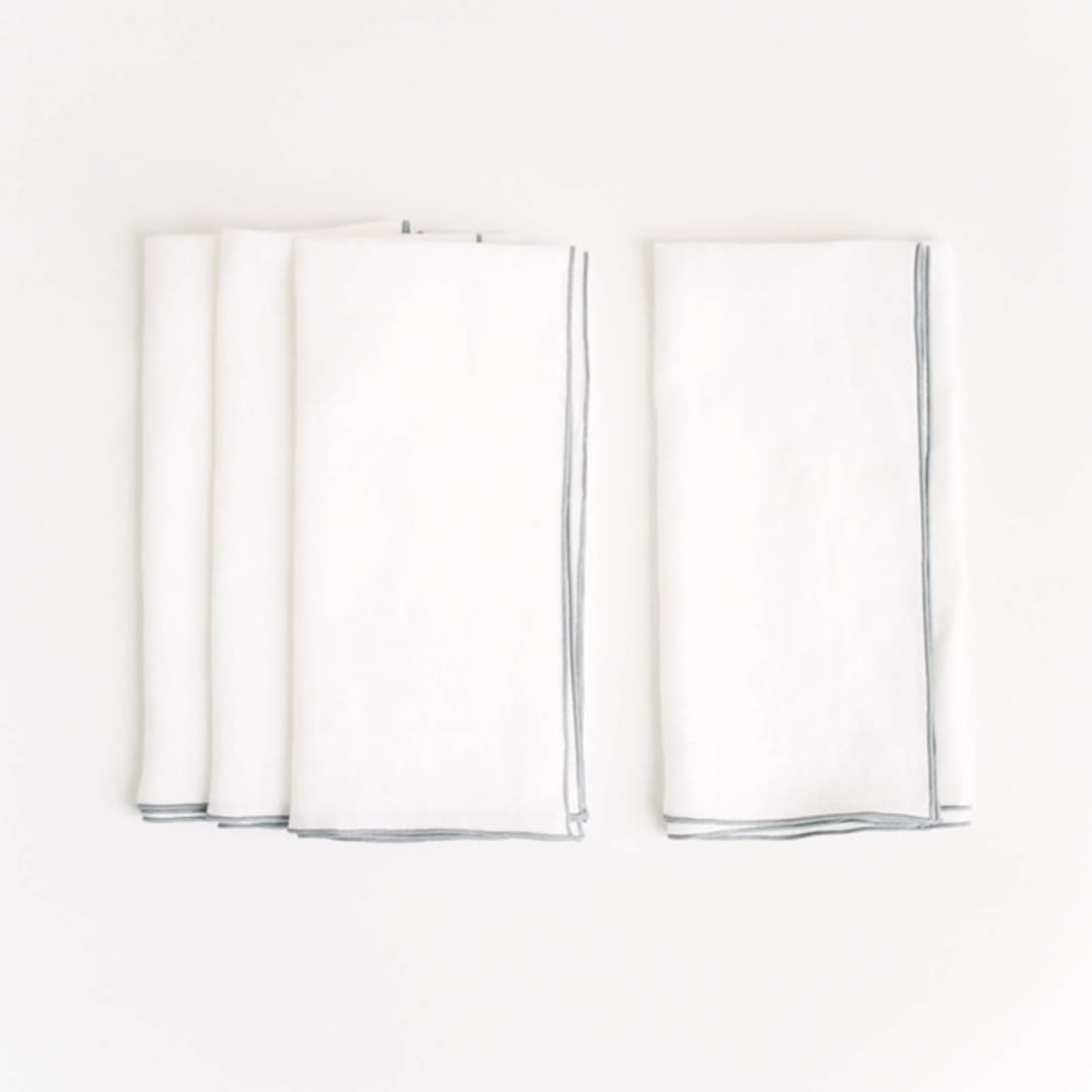 "STONE WASHED LINEN NAPKINS // SET OF 4" - Cloth Napkins in white by borrowed BLU