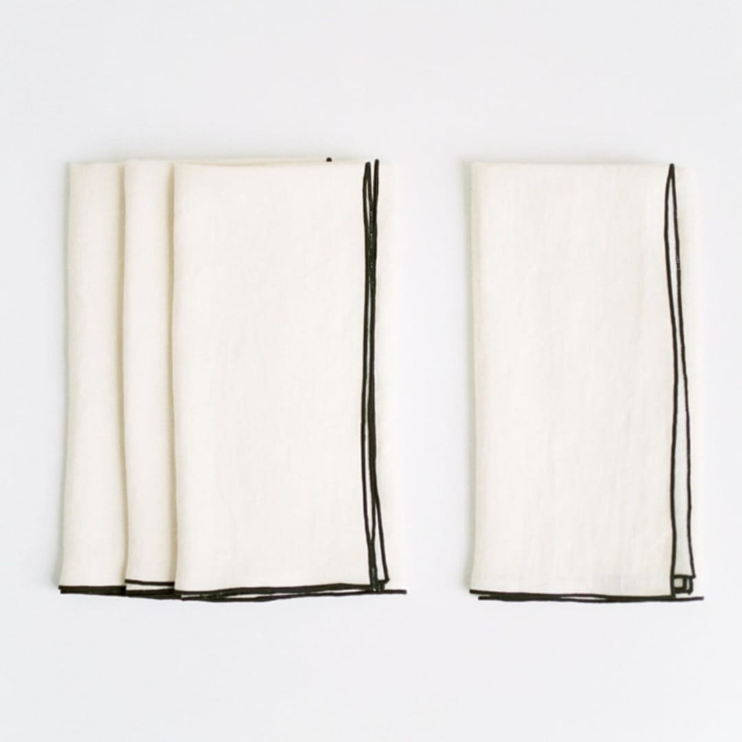 "STONE WASHED LINEN NAPKINS // SET OF 4" - Cloth Napkins in beige by borrowed BLU