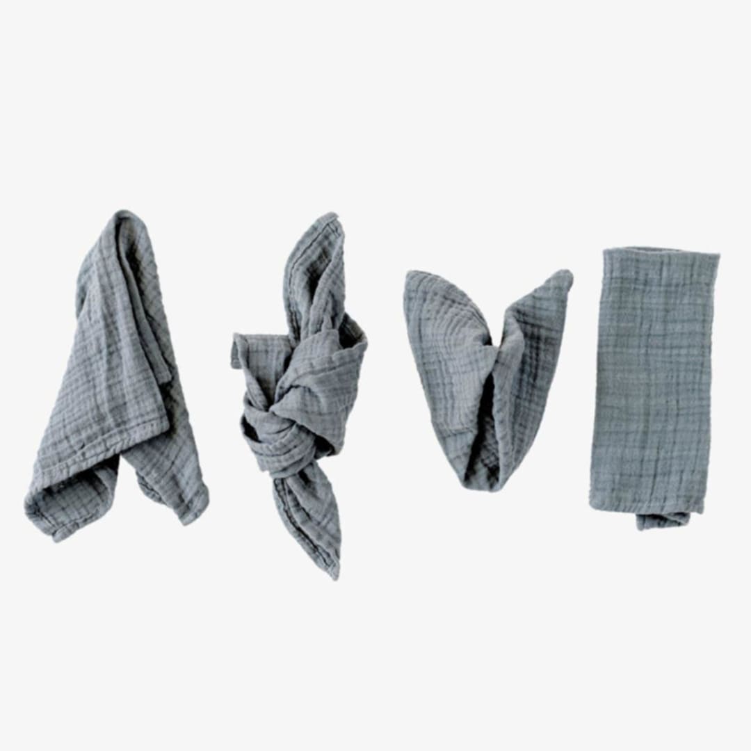 "ORGANIC COTTON NAPKINS // SET OF 4" - Cloth Napkins in gray by borrowed BLU