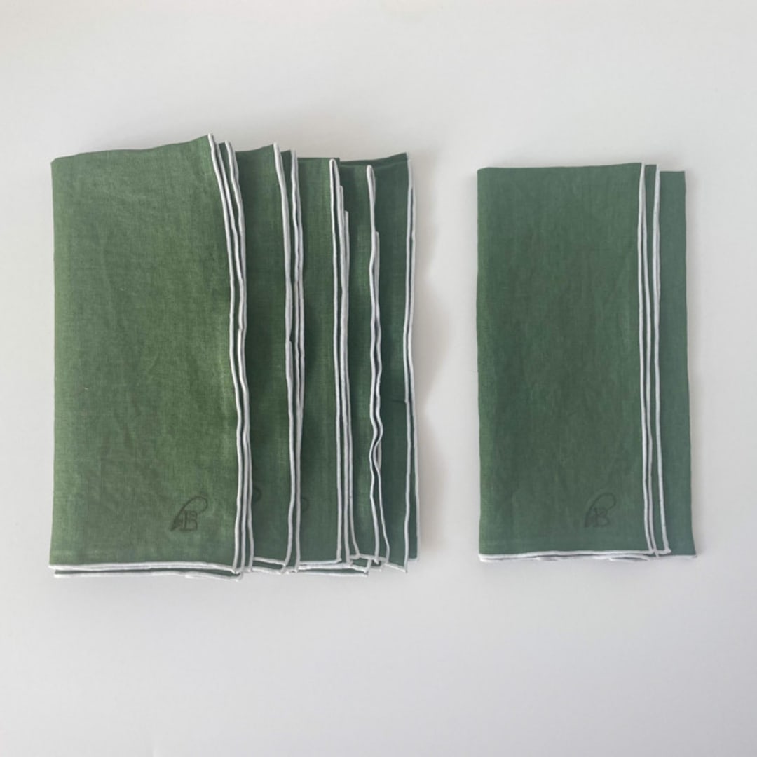 "STONE WASHED LINEN NAPKINS // SET OF 4" - Cloth Napkins in green by borrowed BLU