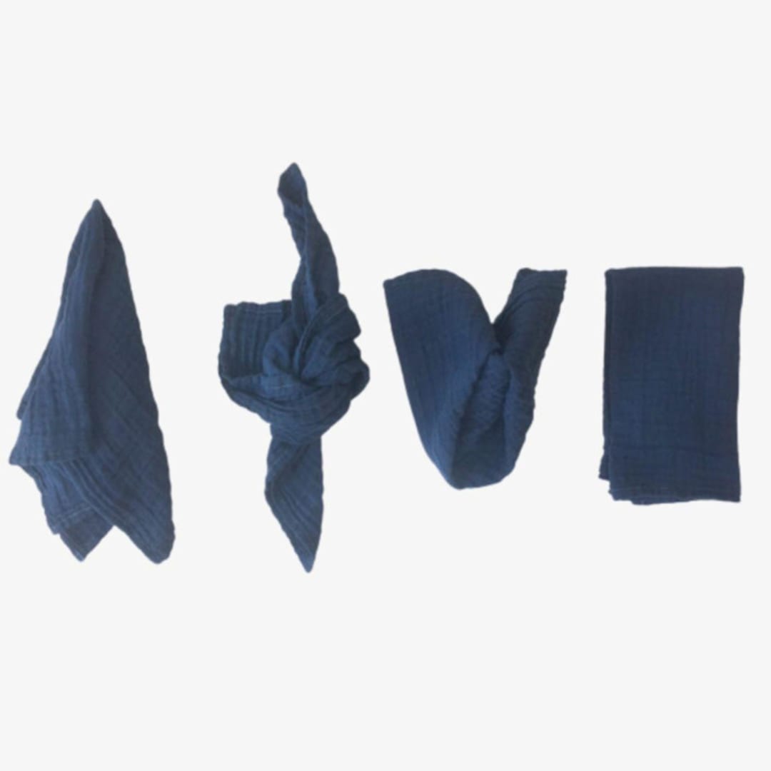 "ORGANIC COTTON NAPKINS // SET OF 4" - Cloth Napkins in blue by borrowed BLU