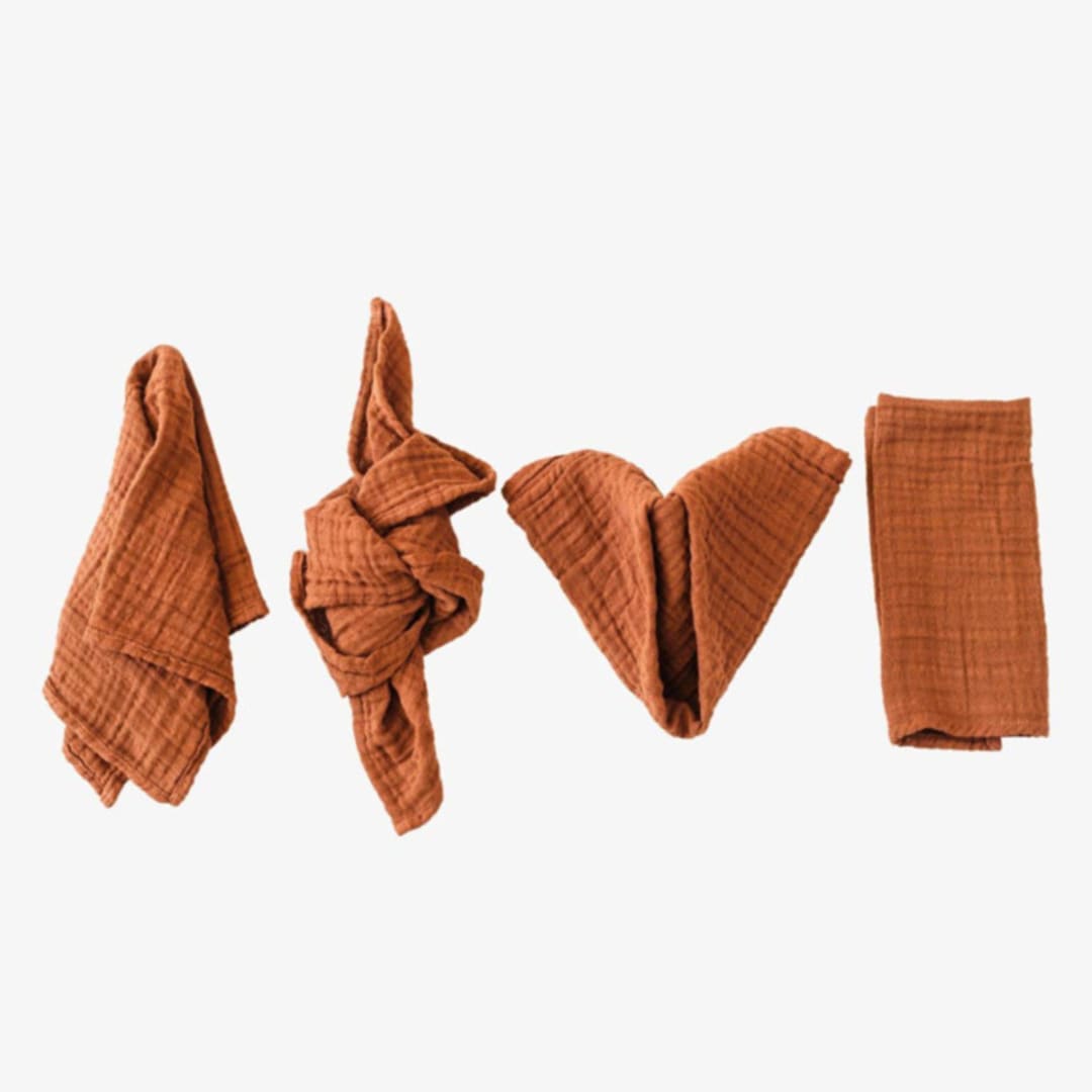 "ORGANIC COTTON NAPKINS // SET OF 4" - Cloth Napkins in brown by borrowed BLU