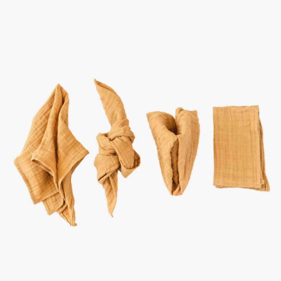 "ORGANIC COTTON NAPKINS // SET OF 4" - Cloth Napkins in yellow by borrowed BLU