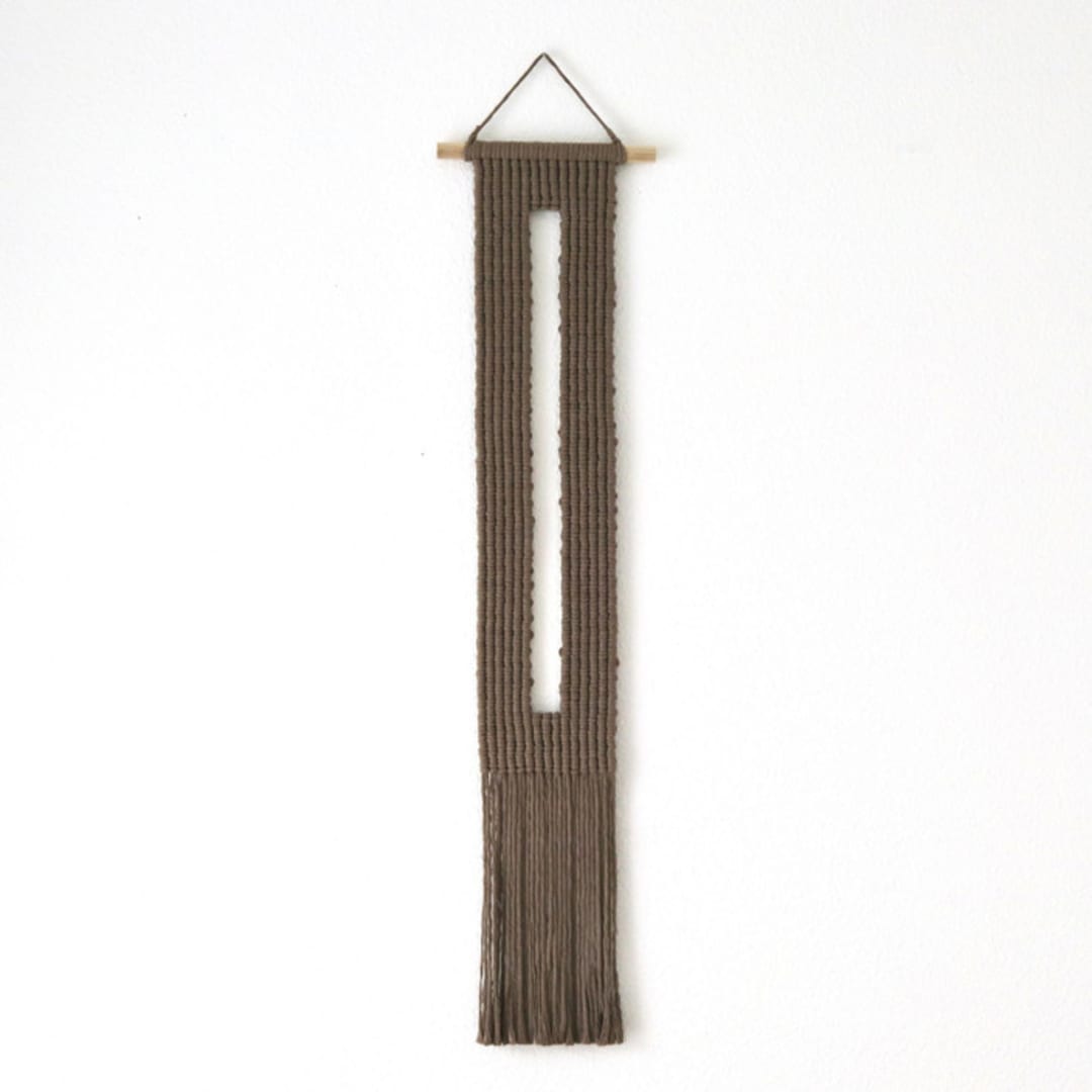 "Fiber art Commission- Keyhole" - Commissioned Original Textile Art in beige by Bharti Trivedi