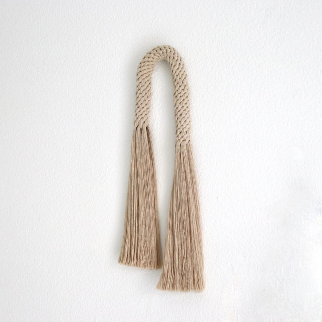 "Fiber Art Commission - Aarya" - Commissioned Original Textile Art in beige by Bharti Trivedi