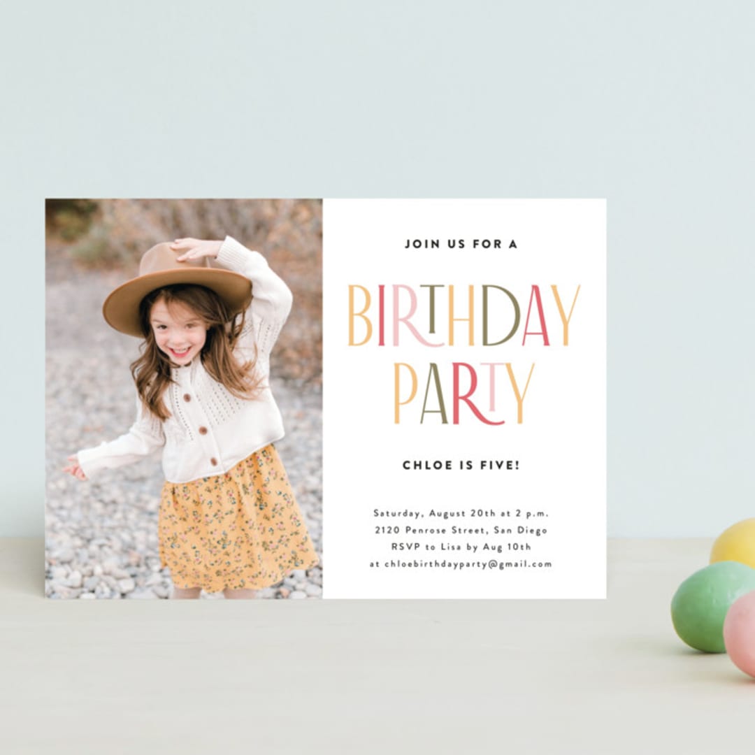 "Happy Birthday" - Children's Birthday Party Invitations in candy by Iveta Angelova - Front