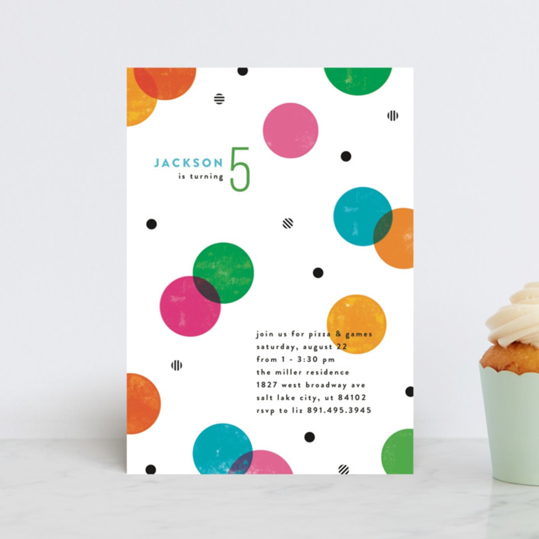 "Colorful Confetti" - Children's Birthday Party Invitations in Funfetti by Robert and Stella - Front