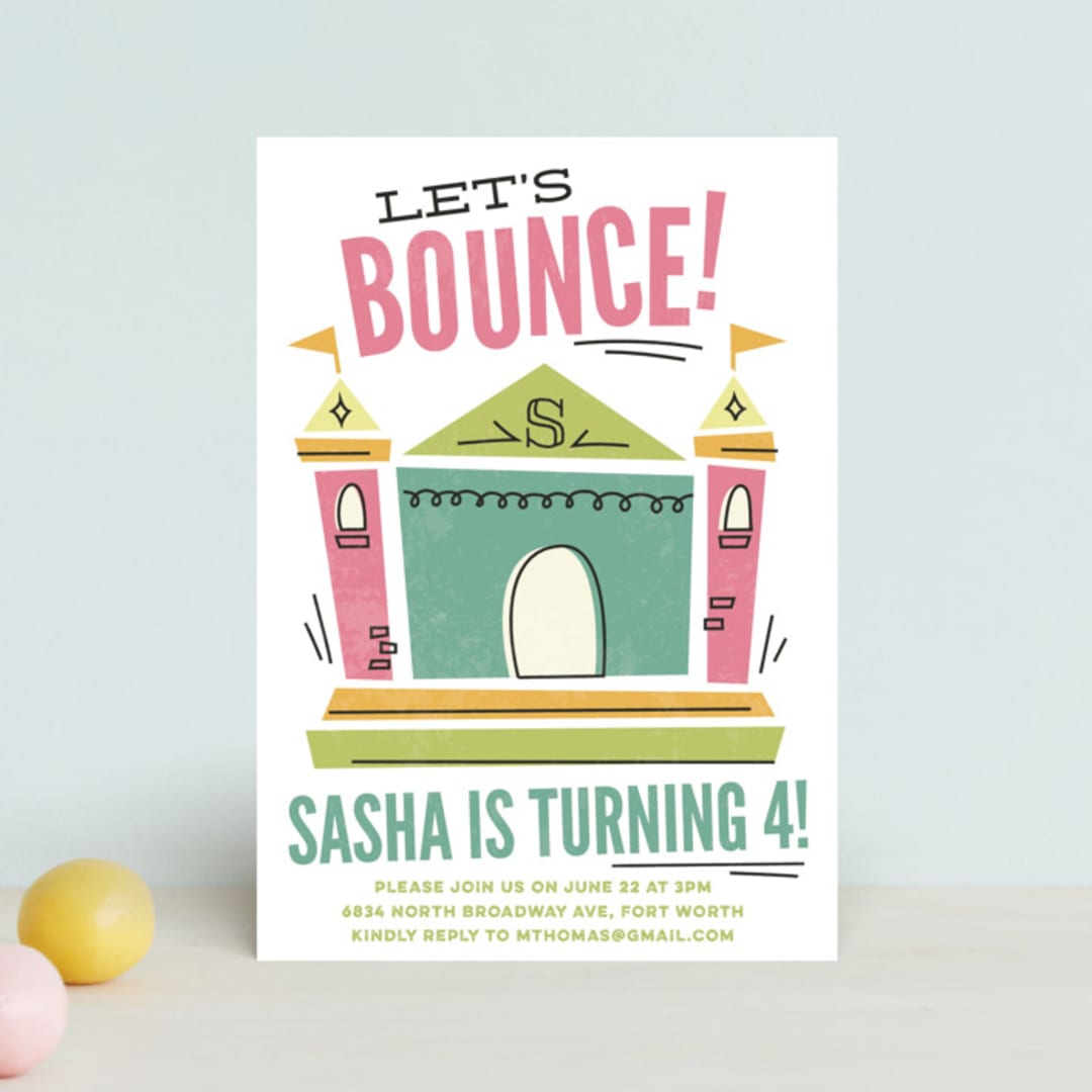 "Let's Bounce" - Children's Birthday Party Invitations in Fairy by Jessie Steury - Front