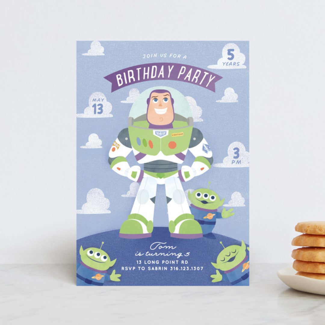 "Disney and Pixar's Lightyear" - Children's Birthday Party Invitations in Bluebell by Sabrin Deirani - Front