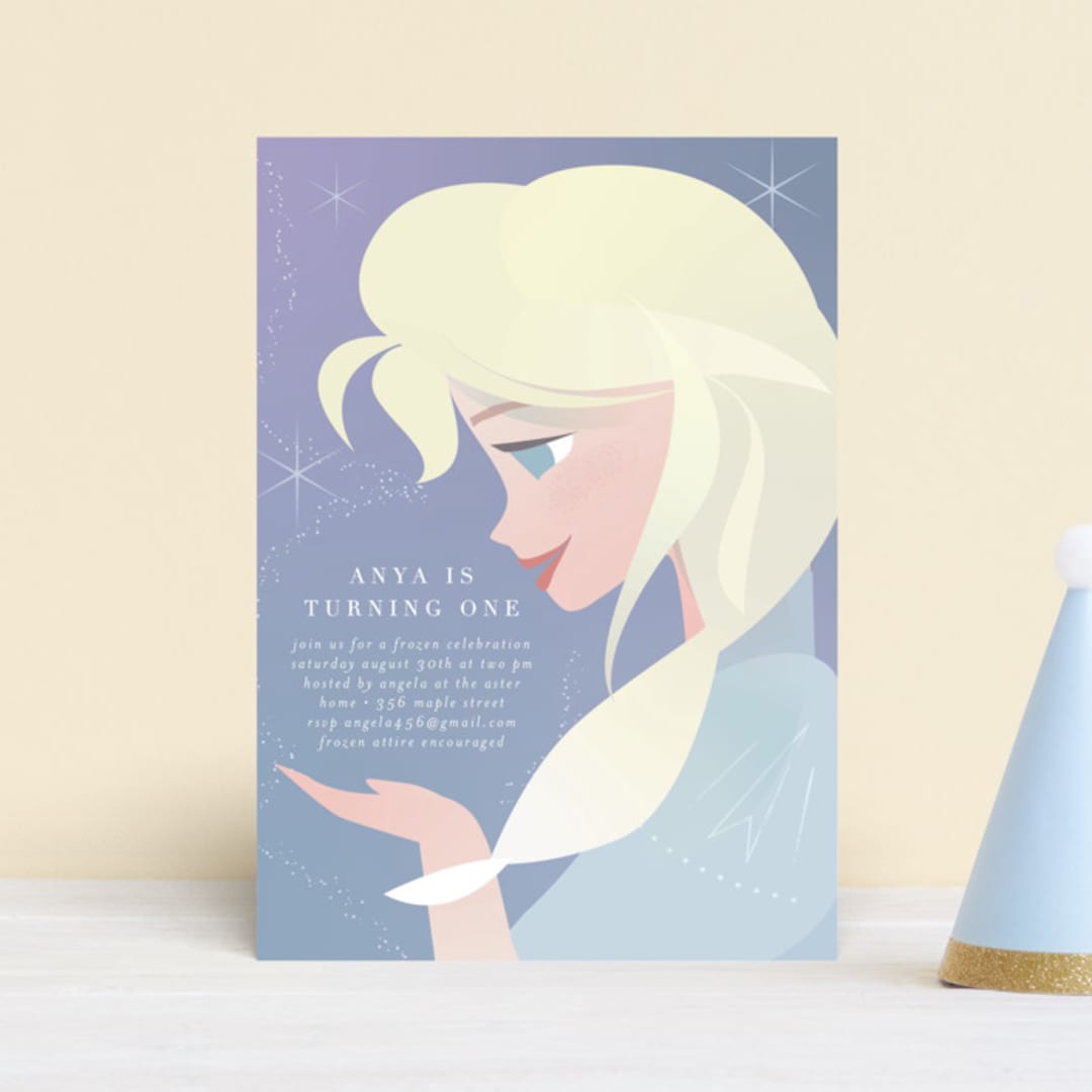 "Disney's Elsa the Snow Queen" - Children's Birthday Party Invitations in Frost by Lori Wemple - Front