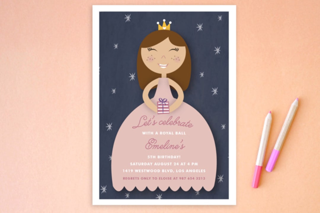 "Royal Ball" - Children's Birthday Party Invitations in Cindy by Giselle Zimmerman - Front