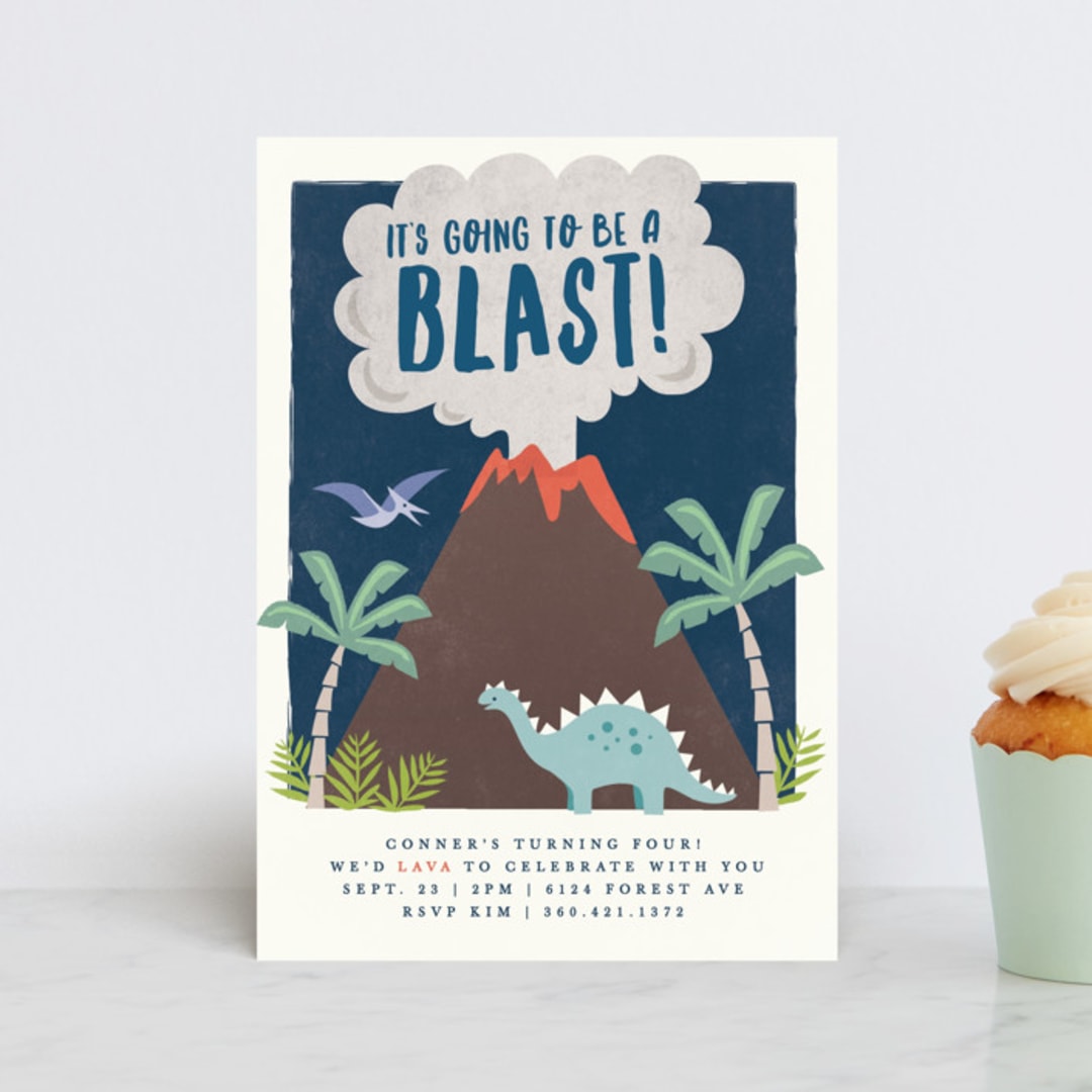 "volcano blast" - Children's Birthday Party Invitations in Atlantic by Karidy Walker - Front