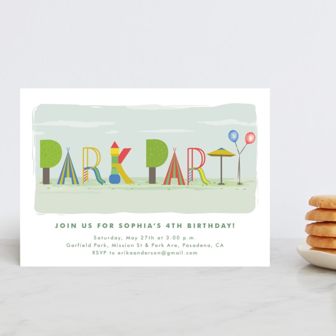 "Park Party" - Children's Birthday Party Invitations in Carnival by Tatiana Nogueiras - Front