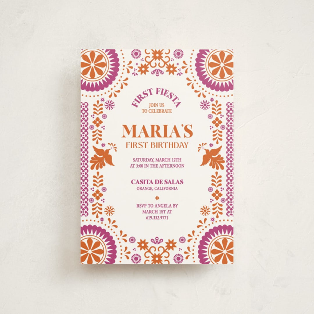 "Let's Fiesta" - Children's Birthday Party Invitations in Gumdrop by Eva Tadros - Front