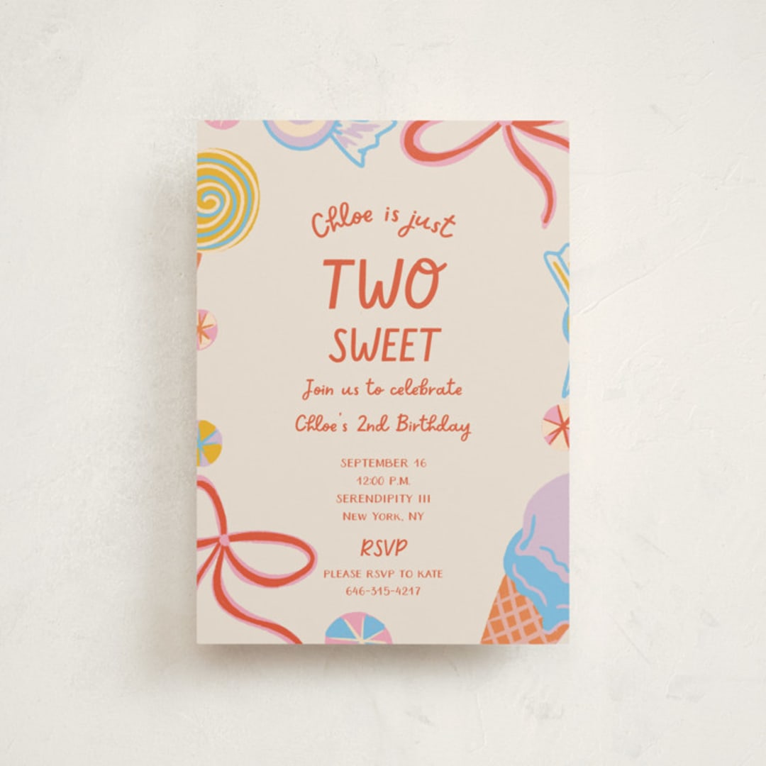 "Super Sweet" - Children's Birthday Party Invitations in Cookie by Lissabeth Anglin - Front