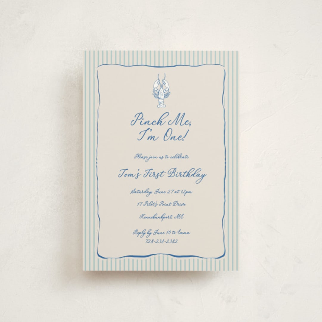 "easide Serenade" - Children's Birthday Party Invitations in Marine by Lucrecia Caporale - Front