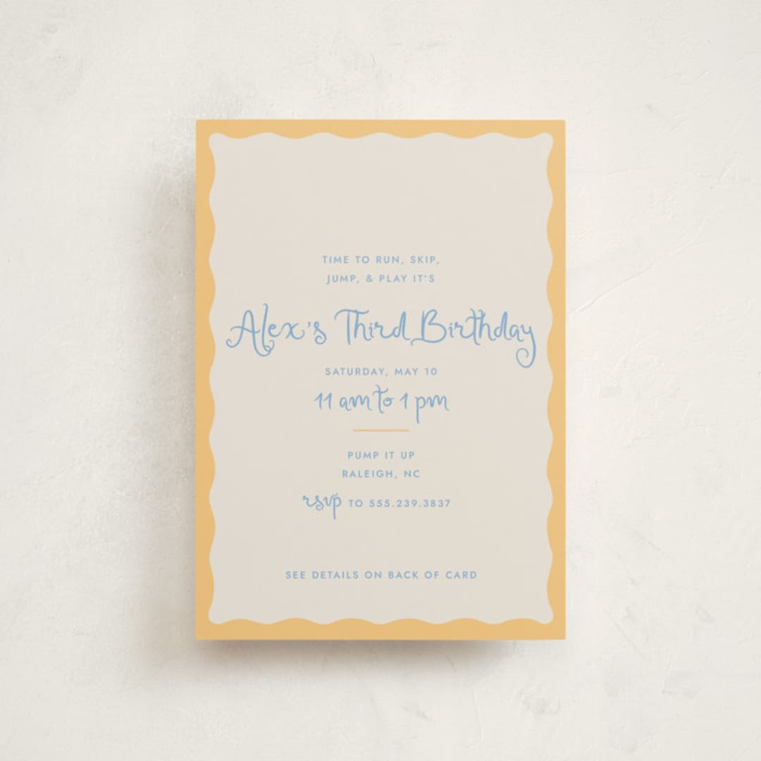 "Augusta" - Children's Birthday Party Invitations in Melon by Megan Davis - Front