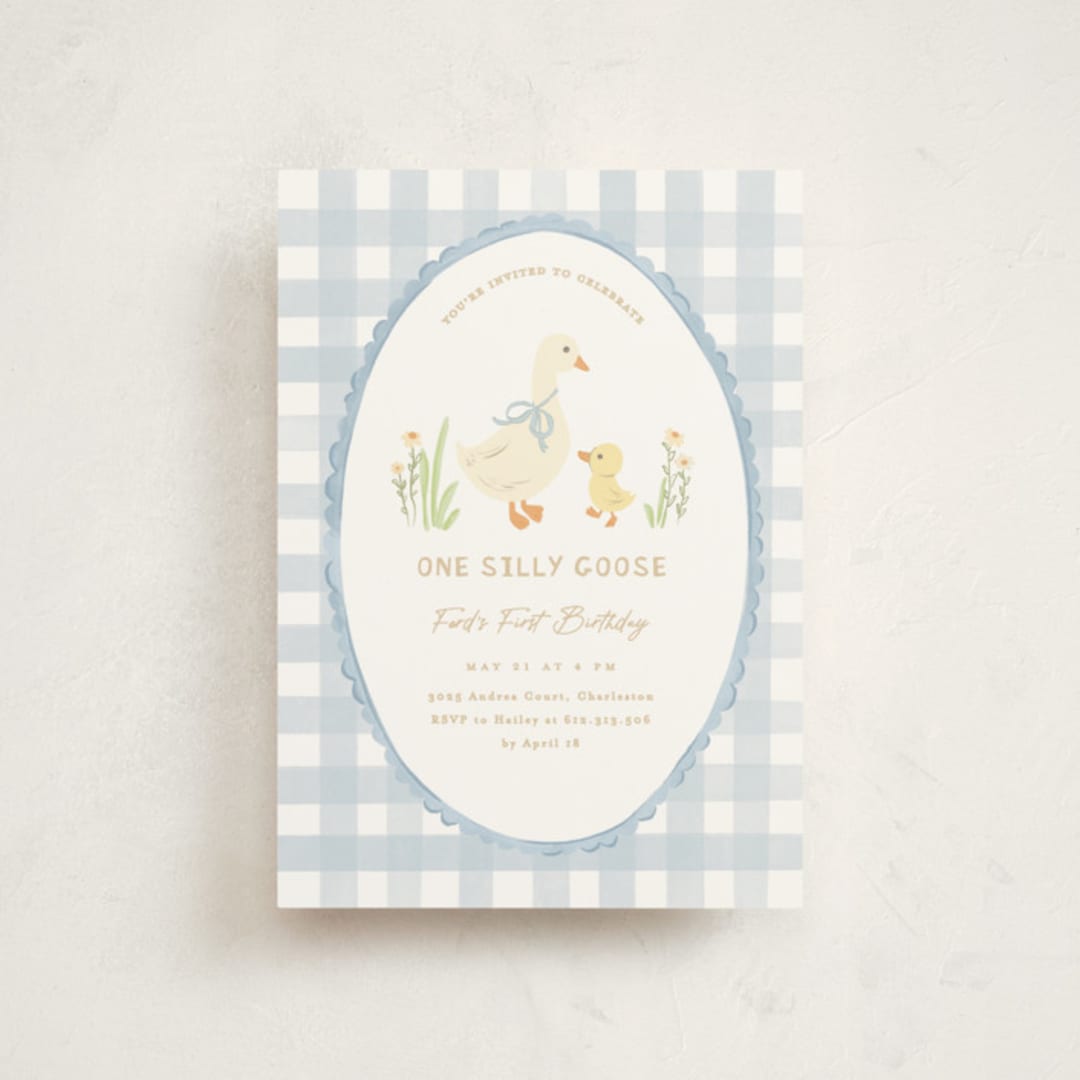 "Vintage goose" - Children's Birthday Party Invitations in Sky by Creo Study - Front