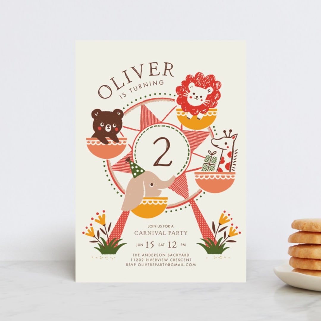 "little carnival" - Children's Birthday Party Invitations in Apple by Vivian Yiwing - Front