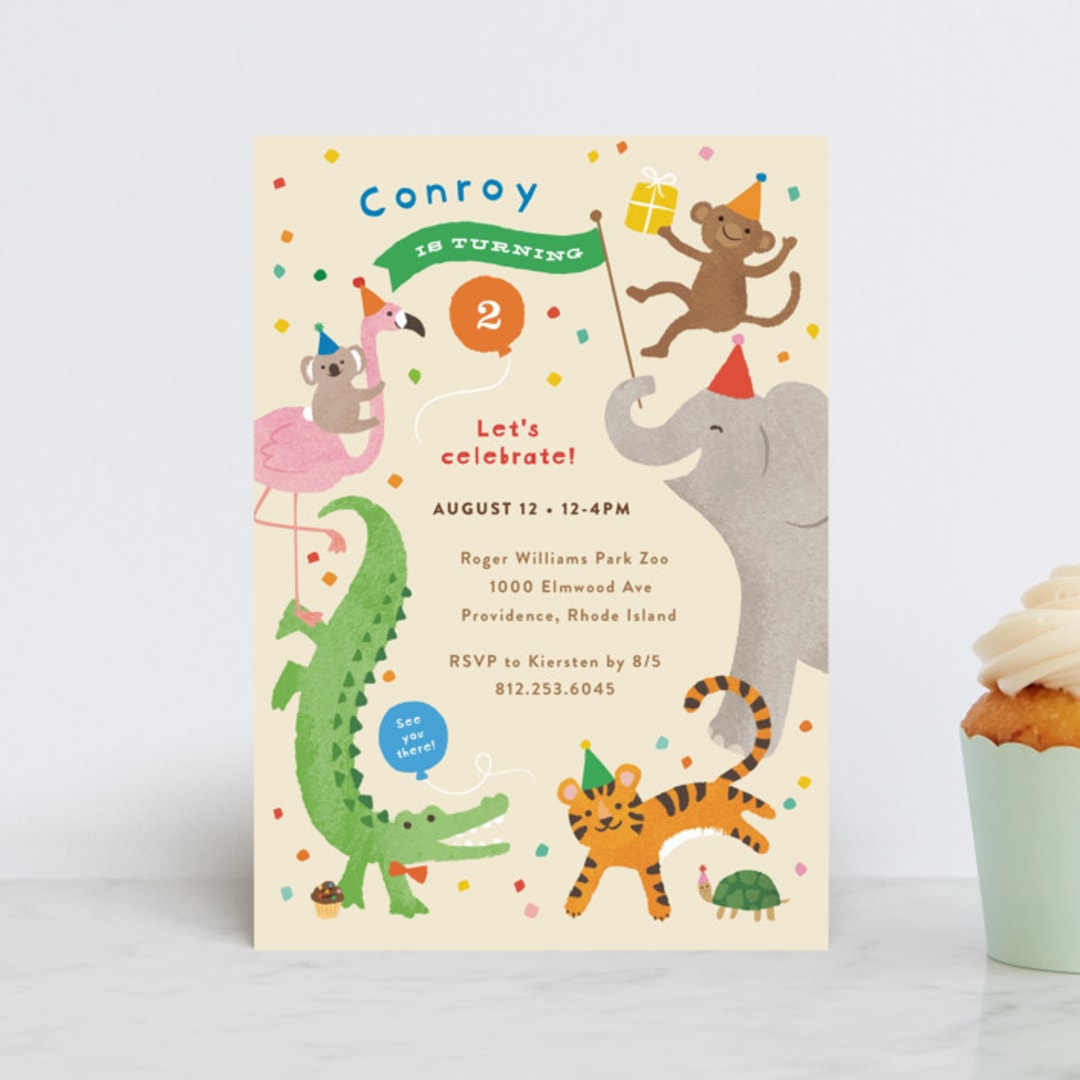"confetti crew" - Children's Birthday Party Invitations in Sugar Cookie by Jennifer Wick - Front