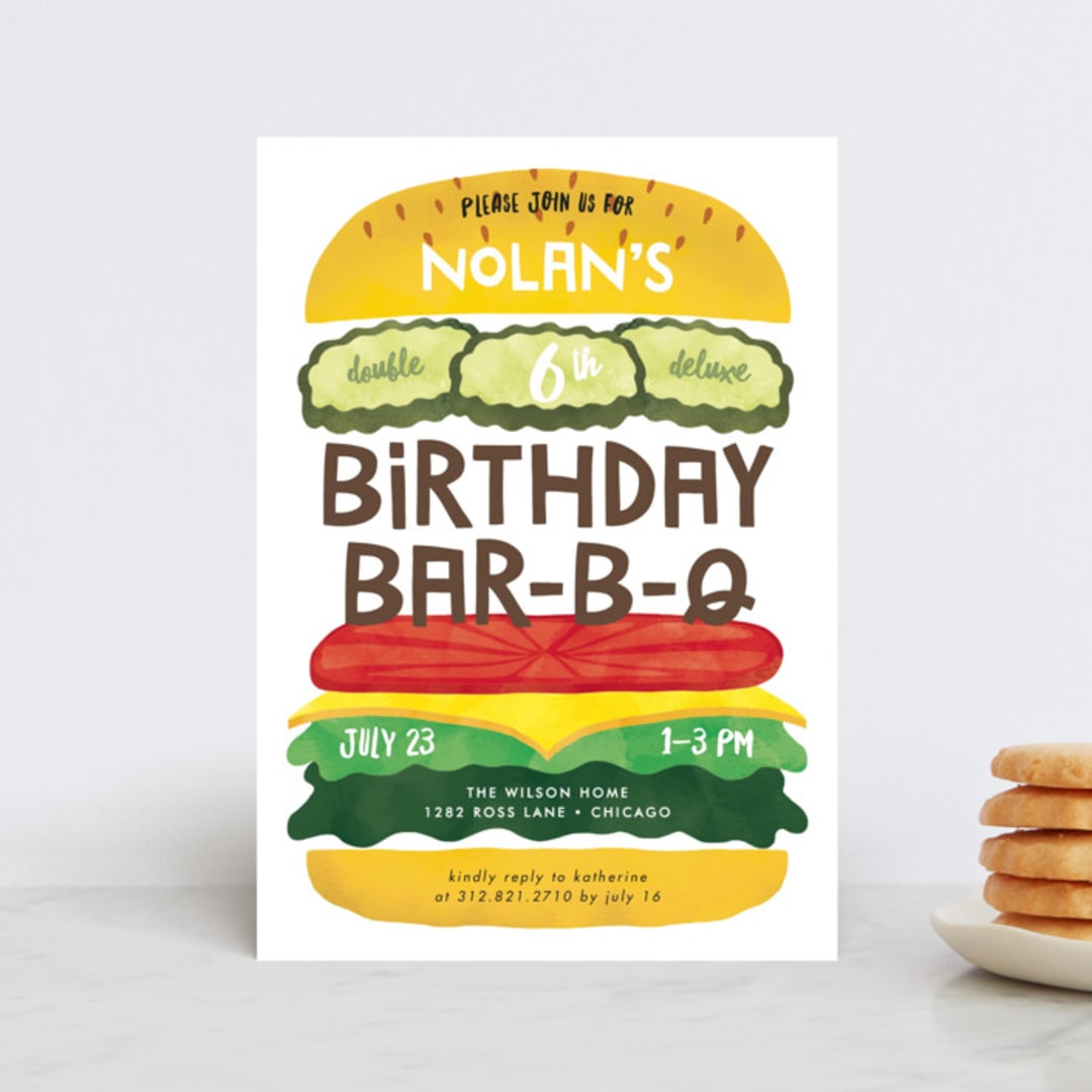 "Birthday Burger" - Children's Birthday Party Invitations in Classic by Lehan Veenker - Front