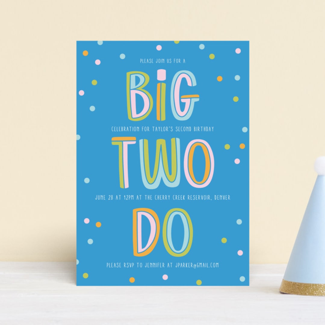 "Two Do" - Children's Birthday Party Invitations in Pool by Jenna Holcomb - Front