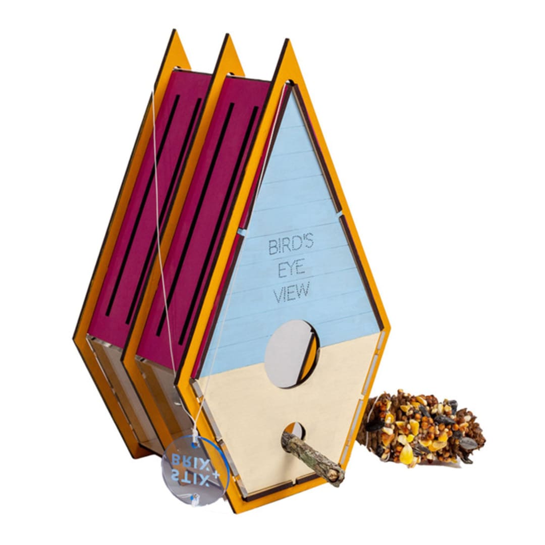 "Birdhouse and Feeder Model Building Kit" - Arts and Crafts in multicolorassorted-colors by Stix Brix