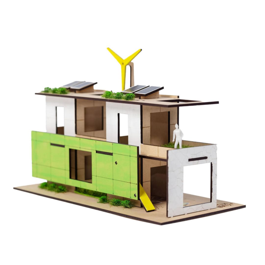 "Eco-house Model Building Kit" - Arts and Crafts in multicolorassorted-colors by Stix Brix