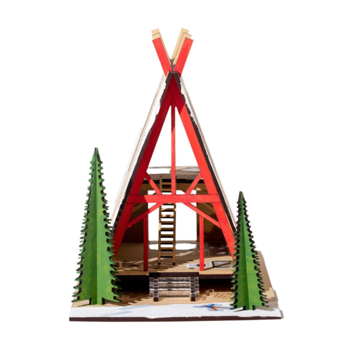 "Evergreen Cabin - Holiday Edition" - Arts and Crafts in multicolorassorted-colors by Stix Brix