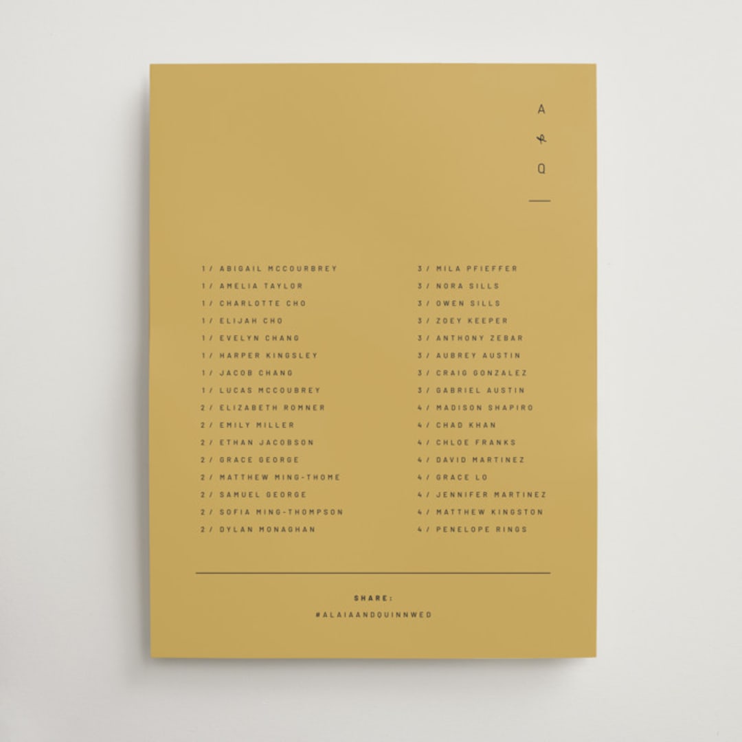 "Alaia" - Custom Seating Charts in Verona Sunset by Blustery August - Front