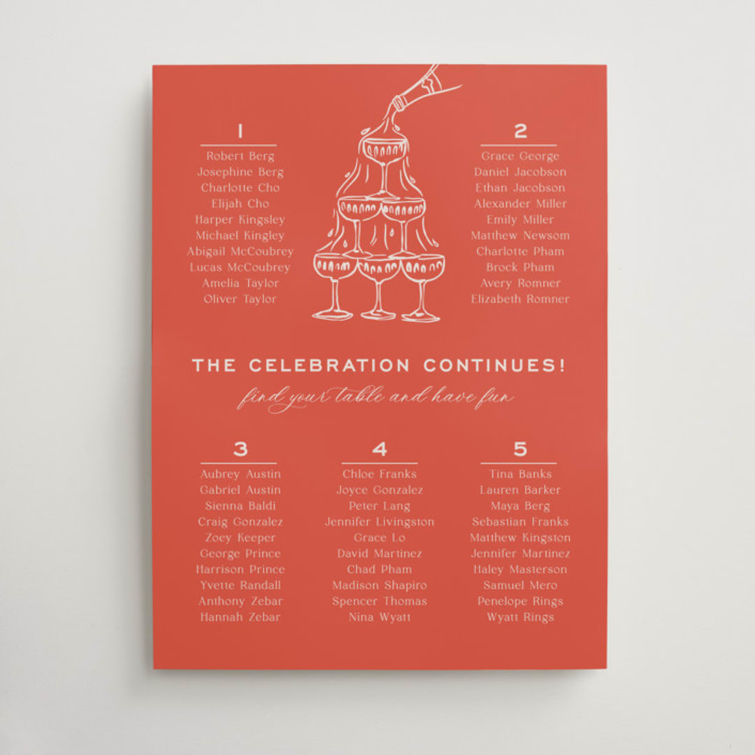 "Racquet" - Custom Seating Charts in Verona Sunset by Megan Davis - Front