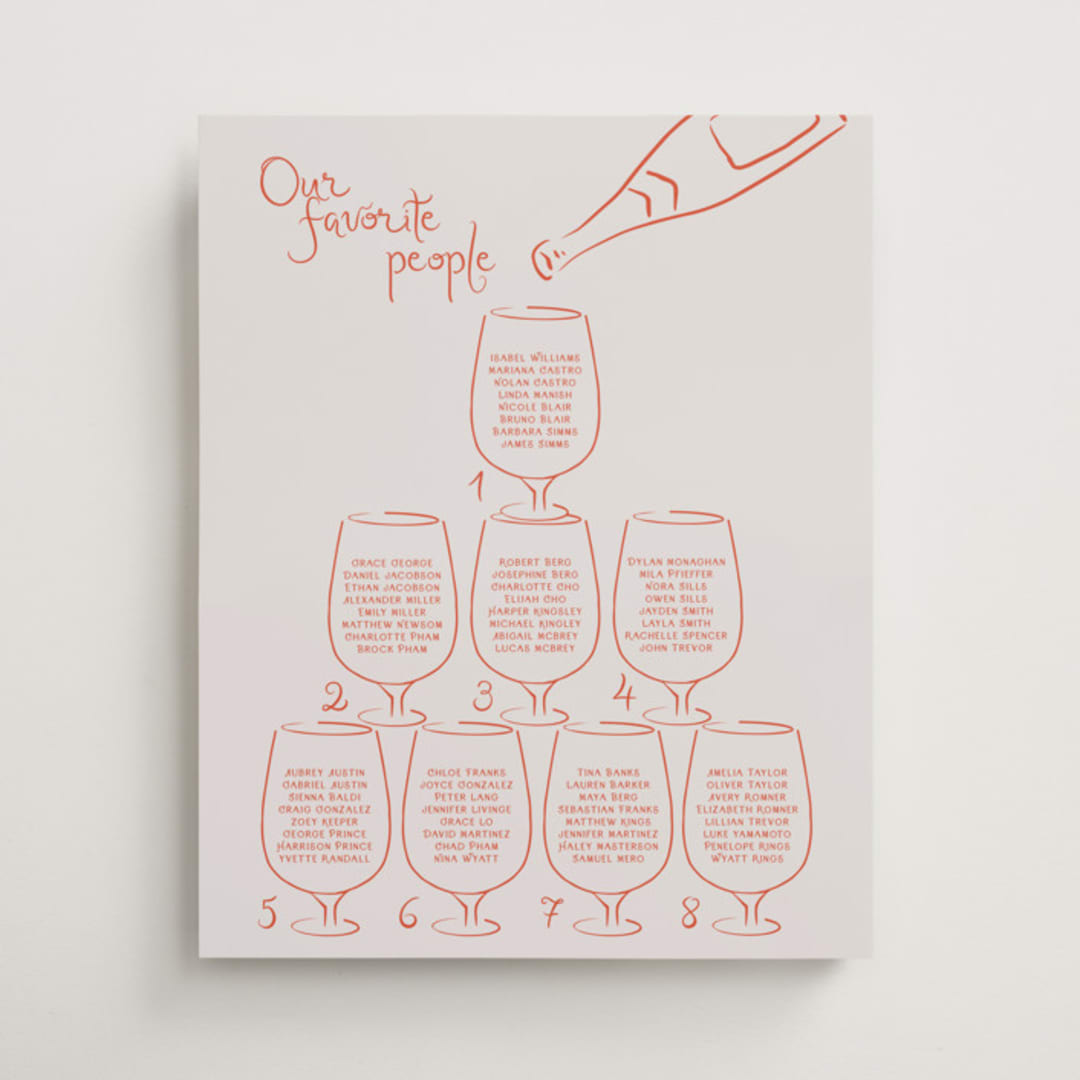 "Glass Tower" - Custom Seating Charts in Sunset by Tamara Hilje - Front