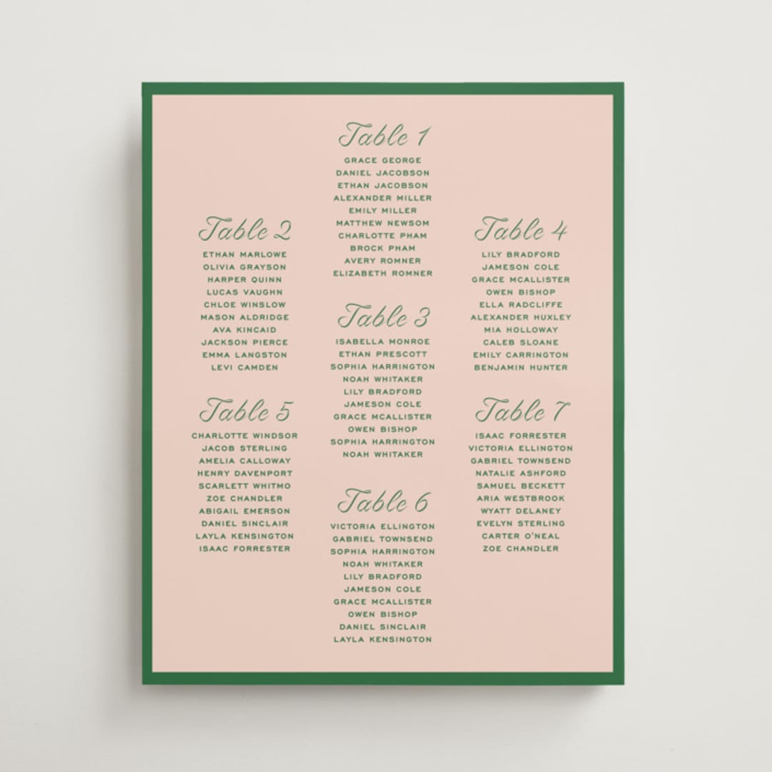 "cotillion" - Custom Seating Charts in Peach by Megan Davis - Front