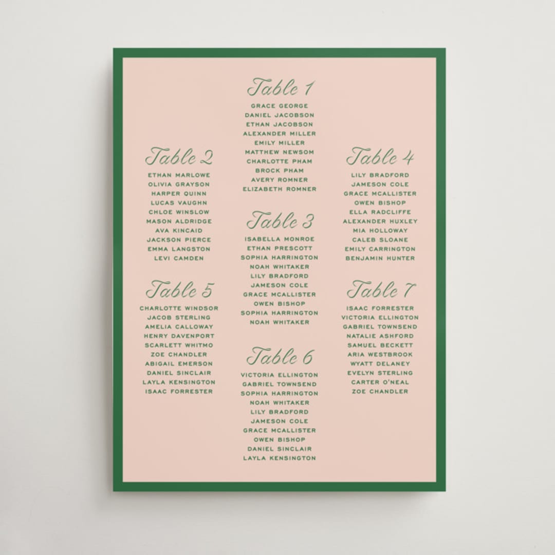 "cotillion" - Custom Seating Charts in Peach by Megan Davis - Front